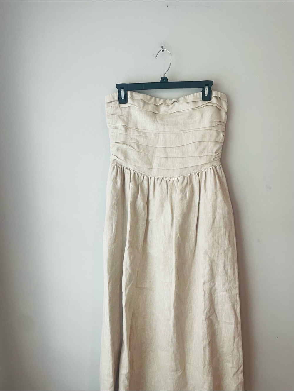 Dissh Strapless Tan Linen Maxi Dress - Picture 3 of 9